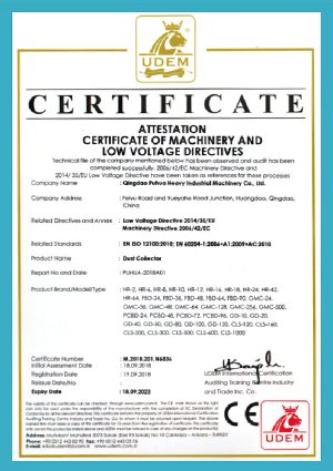 Certificate of Machinery